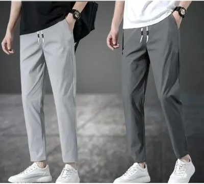 MSF Solid Men Grey Track Pants