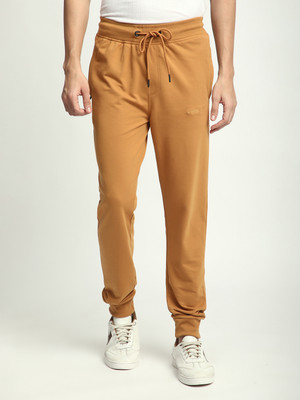 Stitch Hub Solid Men Yellow Track Pants
