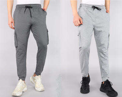 CornerKick Solid Men Silver, Grey Track Pants
