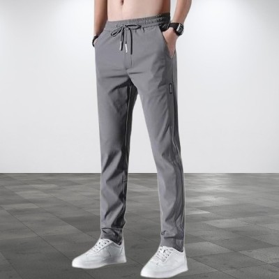 FICKA Solid Men Grey Track Pants