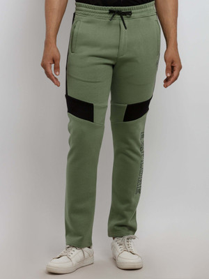 Status Quo Solid Men Green Track Pants