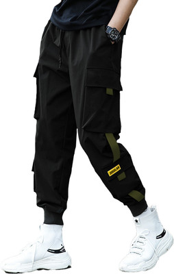 JUGULAR Solid Men Black Track Pants