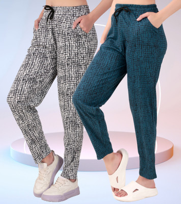 GAA Printed Women White Track Pants