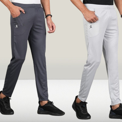 FICKA Solid Men Grey Track Pants