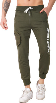 Mindsart Trending Self Design Men Dark Green Track Pants