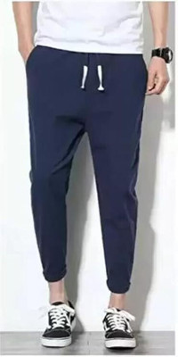 HoC Solid Men Black Track Pants