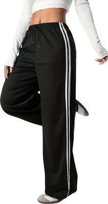 Dockstreet Solid Women Black Track Pants