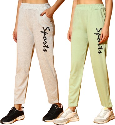 Clothmaster Printed Women Green, Beige Track Pants