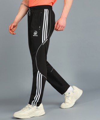 GNOCKFACE Printed, Striped Men Black Track Pants