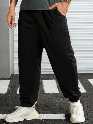 TRUFFLEGUM Solid Men Black Track Pants