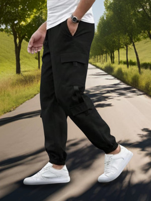 Kesaria Textile Company Solid Men Black Track Pants