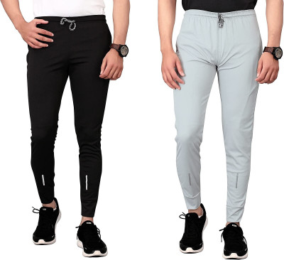 BRAIN INSTA Solid Men Black, White Track Pants