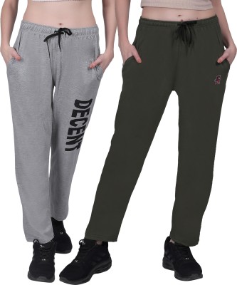 NCS STORE Solid, Self Design, Printed Women Grey, Dark Green Track Pants