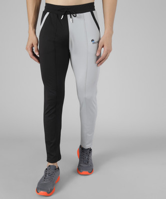 Veltick Colorblock Men Grey, Black Track Pants