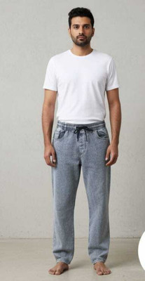FAHIMIM Washed Men Light Blue Track Pants