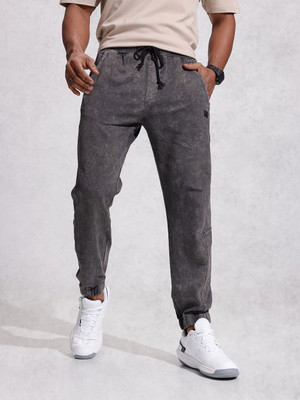 WROGN Solid Men Grey Track Pants