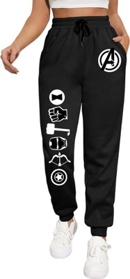 Tabadtod Graphic Print Women Black Track Pants