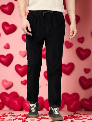 SB Trend Solid Men Black Track Pants