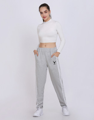 Angelvilla Striped Women Grey Track Pants