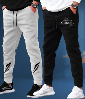 PKB garments Solid Men Black, Grey Track Pants