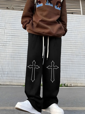 FTX Printed, Graphic Print Men Black Track Pants