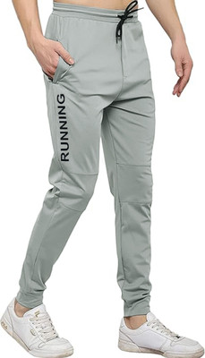 Jump Cuts Solid Men Grey Track Pants