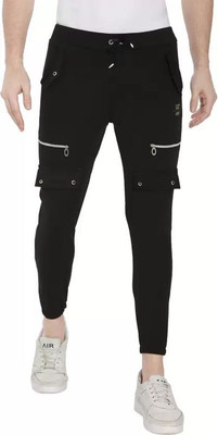 Mindsart Trend Solid Men Black Track Pants