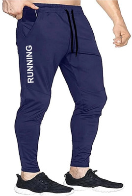 Apex Hub Solid Men Blue Track Pants