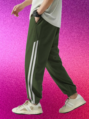 Chicnesteco Striped Men Dark Green Track Pants