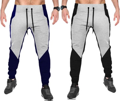 Tee town Solid Men Dark Blue, Black Track Pants