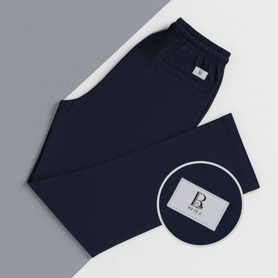 Bliez Solid Men Blue Track Pants