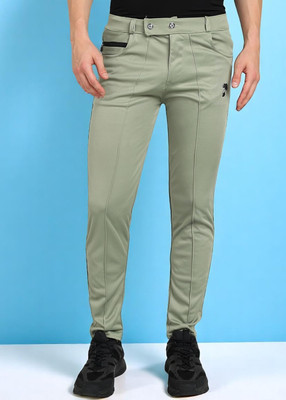 LALWANI TRENDS Solid Men Light Green Track Pants