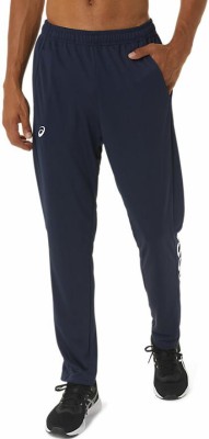 Asics Solid Men Blue Track Pants