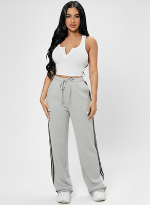 Dockstreet Striped Women White Track Pants