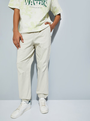 MAX Solid Men Beige Track Pants
