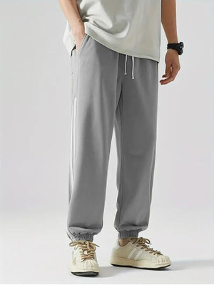 Novus Knitting Self Design Men Grey Track Pants