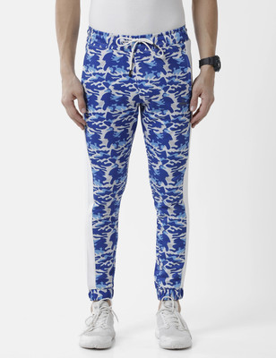 WROGN Printed Men Blue Track Pants