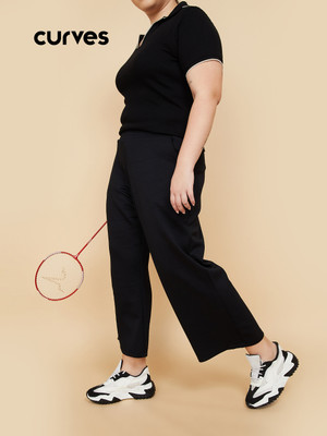 MAX Solid Women Black Track Pants