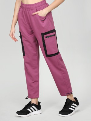 CHKOKKO Solid Women Pink Track Pants