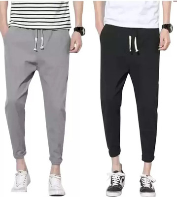 mfb Solid Men Black, Grey Track Pants