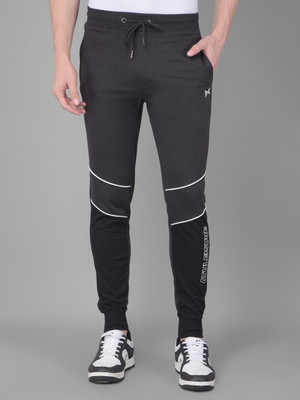 Force NXT Super Combed Cotton Blend Jogger Solid Men Black Track Pants