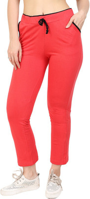 DIAZ Solid Women Orange Track Pants