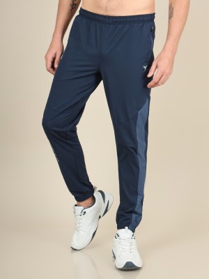 TECHNOSPORT Solid, Striped Men Blue Track Pants