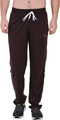 Muffy Solid Men Brown Track Pants