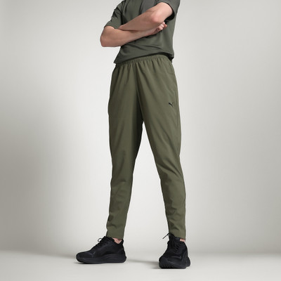 PUMA Solid Men Green Track Pants