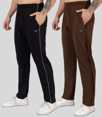 Zeffit Solid Men Black, Brown Track Pants