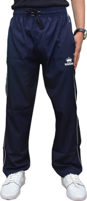 RIWEARA Solid Men Dark Blue Track Pants