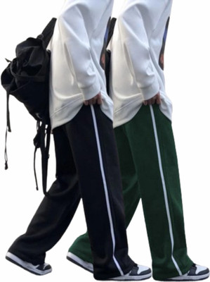 CULISH Solid Men Black, Dark Green Track Pants