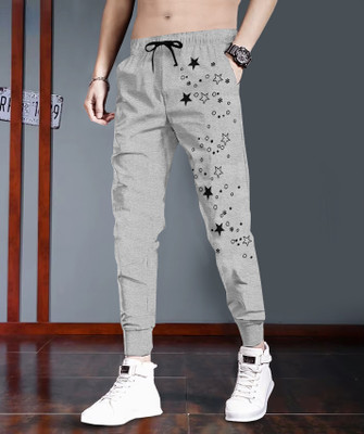 TRIPR Printed Men Grey, Black Track Pants