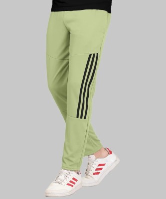 VTHREADS Striped Men Light Green Track Pants